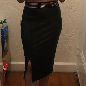 Faux Black Leather Zara Pencil Skirt